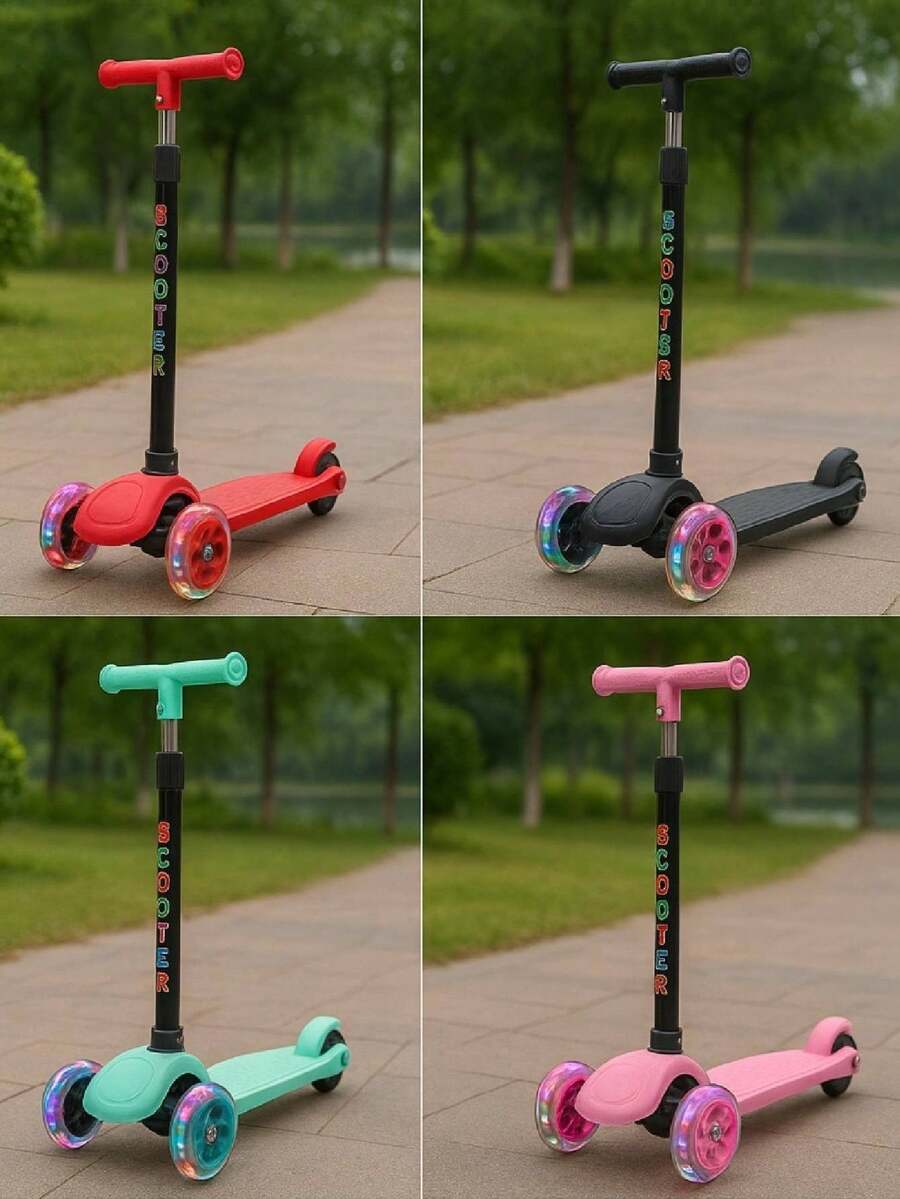 Scooter de 3 Ruedas Plegable, para Principiantes, Fácil de Manejar y Divertido - Azul - Ver 1