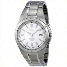 Seiko Ceas bărbătesc cu cuarț - stil business casual, curea metalică, sticlă minerală, rezistență la apă 100 m, afișaj dată SKA397J1/SKA393J1