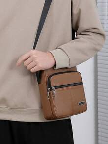 Premium Fashion Men's Sling Bag, Casual Printed Shoulder Bag, Small Coin Purse, Travel Holiday Gift, Men's Vacation Gift, Winter Outdoor Student Cycling Bag, Camping Shoulder Bag, Summer Back To School Shoulder Bag, Spring Study Supplies Wallet, College Backpack Valentine'S Day , Vintage - Multicolor - View 4