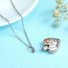 Heart-Shaped Cremation Necklace, Winged Cremation Urn Necklace - Your Wings Are Ready, But My Heart Is Not - Heart-shaped With Wings - View 4