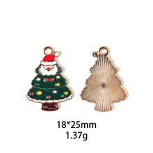 10/20 piezas Mezcla aleatoria de adornos navideños de esmalte colorido en forma de árbol, bastón, reno, caja de regalo, calcetín, Papá Noel, colgante, aptos para llavero, pulsera, collar, funda de teléfono, manualidades y decoración