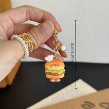 1Pc Little Chef Bread Coffee Beans Turning Bag Zipper Buckle Earphone Bag Pendant Mobile Phone Charm - 09-2765 貝果小廚師 包掛一條 - 查看 4