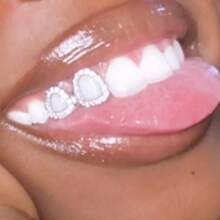 1pc Shiny Copper Micro-Inlaid Zirconia Metal Hip Hop Tooth Jewelry, Fashion Party Accessory, Couples Gift, Stage Prop, Unisex