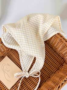 1 pezzo Bandana/fascia per capelli da donna in stile francese di campagna a quadri, con protezione solare, per look boho estivi. Accessorio per capelli per vacanze e outfit invernali.