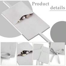 40 Pcs Microfiber Jewelry Pouch 8x8 Cm Jewelry Packaging Bag Luxury Small Jewelry Gift Bags Bow Tie Microfiber Bag For Bracelet Necklace Packaging Envelope Style With String And Divider Gray