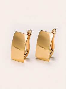 Pendientes cuadrados elegantes y sencillos de clip para mujeres, pendientes sin perforación de moda, versátiles para uso diario y como regalo, perfectos para el Día de San Valentín y todas las ocasiones - cuadrado - Ver 6