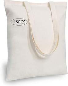 Paquetes de Bolsas Tote Bag De Manta Cruda 40 X 35 cm,100% Algodon, Bolsa reutilizable de tela y Ecológicas. Bolsas Tote Bag para pintar. - 10 - Ver 10