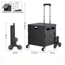 Super life 1 Piece 8-Wheel Stair Climbing Shopping Cart, Rolling Foldable Storage Multipurpose Cart With Telescopic Handle, Suitable For Home, Garden, Shopping, Office, School Use, Halloween, Christmas - Ladder Wheels - View 3