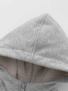 Balabala BalaOne Tween-Mädchen Coral Fleece Jacke 2025 Winter, warme Oberbekleidung - Hellgrau - Übersicht 6