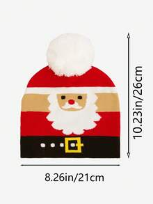 1pc Adult Christmas Pattern Knit Beanie Hat, Suitable For Daily Wear, Windproof And Warm, Ideal For Christmas Themed Outfits, Great Christmas Gift