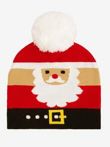 1pc Adult Christmas Pattern Knit Beanie Hat, Suitable For Daily Wear, Windproof And Warm, Ideal For Christmas Themed Outfits, Great Christmas Gift