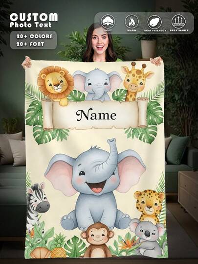 1 pieza Manta personalizada con nombre para cama, multiusos para sala de estar, sofá, playa, camping y mascotas, manta de cama con texto personalizado de familia/mascota/pareja, regalo personalizado de Navidad, regalo familiar, regalo de cumpleaños, regalo para amigo, regalo para ella, regalo para hijo/hija