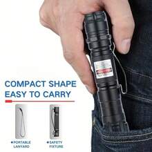 Tactical Flashlight With Laser Pointer, Portable Design, Adjustable Focus, Multi-Mode USB Rechargeable Lithium Polymer Battery, Suitable For Both Indoor And Outdoor Use,  Grip Design, Textured Anti-Slip Handle, Rechargeable Flashlight