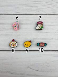 10pcs/Set Food Series Hamburger & Beverage Pattern Sandals & Bracelet DIY Accessories, Suitable For Dessert Lovers Birthday & Holiday Gifts