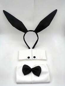 Conjunto de diademas con orejas de conejo para fiesta de Pascua, Halloween, baile, botón, diadema con orejas de conejo en 3D, cómoda y duradera, para fotos, fiestas, cumpleaños, Año Nuevo, actuaciones en escenario y talla grande