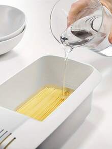 4-Serving Microwave Pasta Cooker With Strainer, Quick And Easy Pasta Cooking, No Boiling, No Mess - Multicolor - View 2