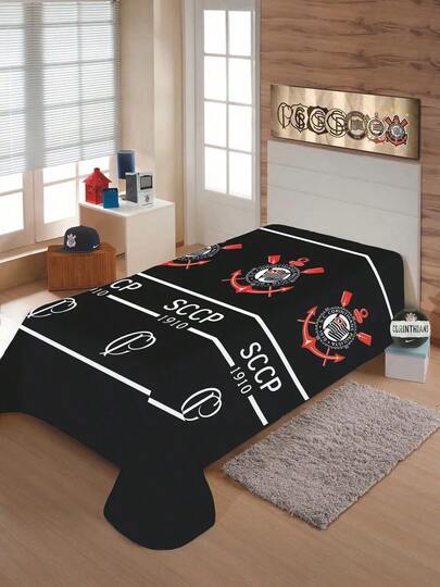 Manta Solteiro Microfibra Corinthians Jolitex 200x150Cm