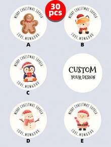 من 1 إلى 150 ملصق شخصي لعيد الميلاد، ملصقات هدايا عيد الميلاد المخصصة، ملصقات هدايا دائرية مخصصة بالنص - مناسبة لتغليف هدايا العطلات، ديكورات العطلات، ملصقات مغلف العطلات، ملصقات تغليف الحلوى والأطعمة، ملصقات أزياء لاصقة