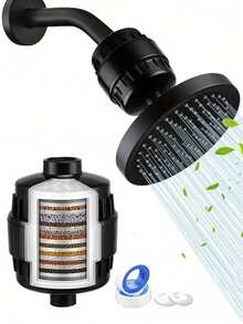 2pcs/Set High Efficiency Shower Head Filter, High Flow Hard Water Softening Shower Head Filter, Universal Shower Head Water Purifier, Reduces Damage To Dry Skin And Hair, Removes Chlorine And Harmful Substances, Suitable For Home, Hotel And RV Bathroom, A Surprise Gift For Family And Friends