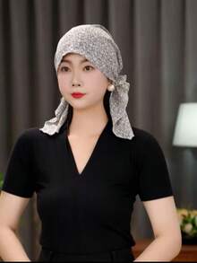 Casual Lightweight Floral Scarf Hat For Women, Versatile Paisley Patterned Bohemian Polyester Printed Headscarf, Suitable For All Seasons