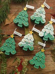 1 pieza Vela con aroma a árbol de Navidad, vela de cera de soja hecha a mano, para decoración navideña, regalo de Navidad, decoración festiva del hogar, regalo para la mejor amiga, regalo para mujer, regalo de invierno, decoraciones navideñas, decoración de habitación - Multicolor - Ver 1