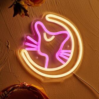1pc Cat LED Neon Sign Neon Signs For Wall And Table Decor Light Up Signs USB Powered Neon Lights Signs For Bedroom Kids Room Bar Wedding Party Decoration
