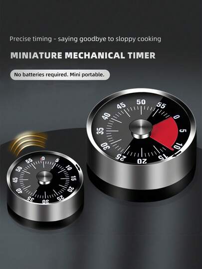 1 Parça Mutfak Zamanlayıcısı, Mekanik Hatırlatma Cihazı, Öğrenci Öğrenme Zamanı Zamanlayıcısı, Manyetik Emişli Dönen Çalar Saat