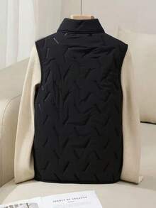 女士仿羊羔绒上衣外套，保暖柔软，带拉链口袋，无袖，加厚保暖内衬，适合秋冬季穿着。 - 黑色 - 查看 5