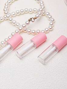 3ml Pink Transparent Lip Color Tube Mini Sample Subpackage Lip Glaze Bottle, Mini Sample Subpackage Bottle Small Round Bottle Small Round Tube Lip Glaze Eyeliner Oil Bottle Diy Subpackage Blow Bottle