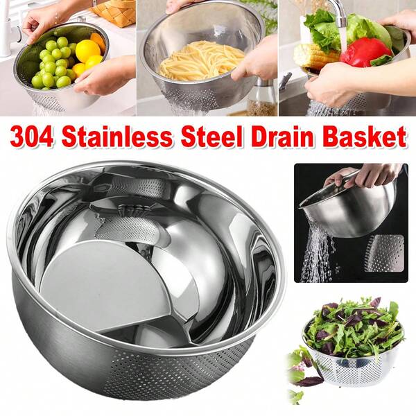 Aimall Stainless Steel Fine Mesh Drain Basket Multi Use Vegetable And Fruit Washing Strainer Kitchen Colander For Rice Pasta And Berry Cleaning 304 Material