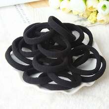 50pcs Black Simple Plain Color Elastic Hair Tie,50PCS Black Seamless Elastic Hair Bands For Women – Durable, High Stretch Solid Color Hair Ties | Enhance Style And Elegance For Parties, Birthdays, Vacation, Music Festivals, Halloween Or Sports Activities | Cute, Casual, And Versatile | Anti-Allergy, Non-Fading, Washable – 1PC Limit