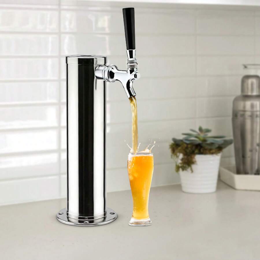Beer Dispenser Single Tap Beer Tower Beverage Dispenser - Silver - View 1