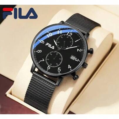 FILA Men's Quartz Chronograph Watch - Water Resistant Multi-Function Sport Design, Ultra-Thin Case, Luminous Dial, Milanese Strap | Fashionable And Comfortable Watch, Suitable For Daily Wear, Outdoor Activities, Business, Travel And Gift