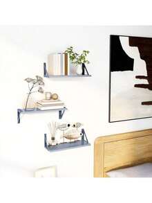 Floating Shelves Set Of 3 Rustic Mounted Shelf, Wall Shelves For Room Decor, Bedroom, Living Room, Kitchen, Bathroom, Office