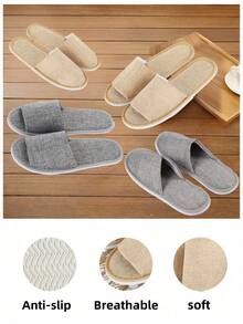 20Pairs/10pairs/5pairs/1pair Slippers Guest Slippers Travel Slippers For Women Travel Slipper For Men Reusable Slippers Business Trip Supplies Portable Slipper Universal Hotel Slippers Open And Closed Design For Hotel, Travel, Guests And Home