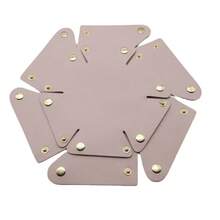 2 件圆形 PU 皮革收纳盒，简约风格桌面入口珠宝化妆品收纳托盘