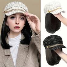 Synthetic Hat Wig Short Hair Clavicle Hair One-Piece Female Fashion Autumn And Winter New Hat Wig Full Head Cover - Multicolor - View 1