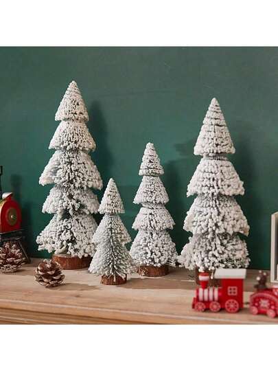 Ny flockad, avsmalnande julgran i cederträ, mini-talldekoration för högtider, köpcentrum och hotell, julfestdekorationer, juldekorationer, hem, julklappar, juldekorationer