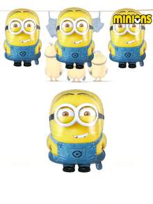 Minions 1pc Minions Large Size Aluminum Material Fun Cartoon Design Minions Pattern Round Glossy Shape Double-Sided Printing Party Decoration Balloons Suitable For Birthday Parties, Festivals, Party Scene Layouts, Photo Backgrounds