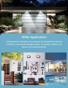 Aigostar Foco LED Exterior, Proyector Impermeable IP65, 6500K Blanco Frío para Garaje, Jardín, Patio, Parque - 50w-6500k - Ver 6