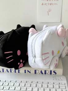 Sanrio 1 PC Sanrio Plush Pen Bag Cartoon Cute Storage Large Capacity High Beauty Hello Kitty Stationery Box Storage Bag Student