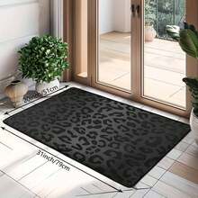 1Pc Large Fashionable Leopard Print Pattern Area Rugs, Black And Gray Color Scheme, Non-Slip Backing, Lightweight, Durable Polyester, Machine Washable, Easy To Clean, Soft Felt Back, Suitable For Living Room, Bedroom Or Office, Sofa, Coffee Table, Kitchen, Bathroom, Balcony, Entrance Carpet, Apartment, Dormitory, Porch, Patio, Farmhouse Decor, Low Pile Carpet, Low Pile Carpet - 樣式 1 - 查看 9