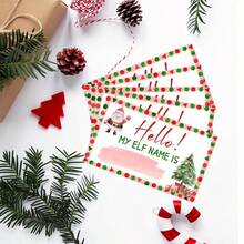 51pcs What'S My ELF Name Game, With 1 ELF Themed Sign And 50 Name Stickers, Christmas Party Game,Birthday Party Activities,Activity Game For Class Graduation