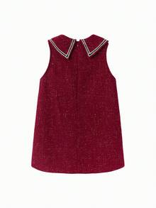 BalaOne 女童背心裙 2025 冬季，别致迷你时尚连衣裙 - 紅色調 - 查看 5