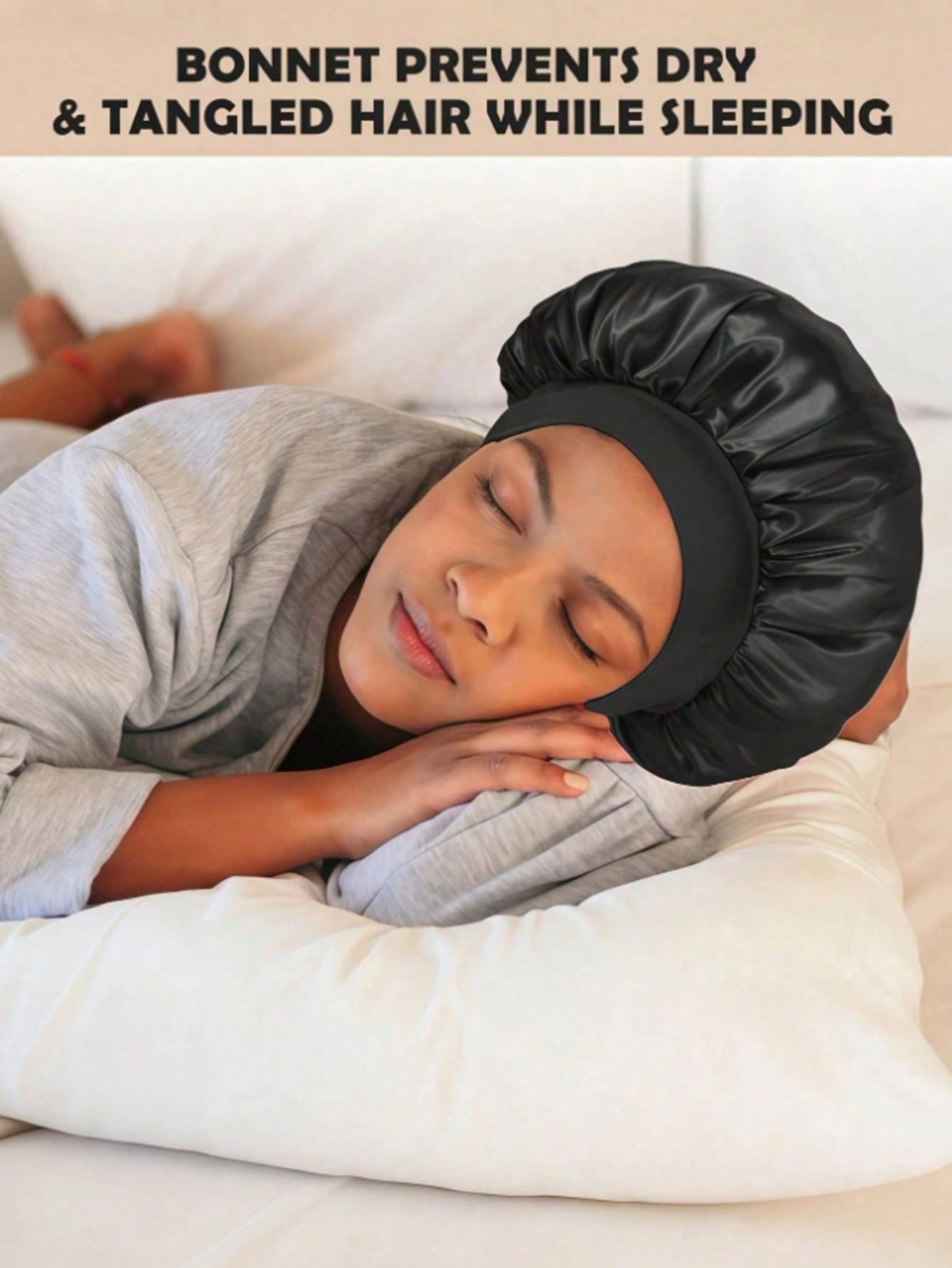 قبعة نوم من الحرير 2 قطعة/1 قطعة، قبعة شعر من السا...