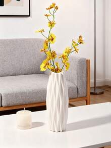 1pc Creative Plastic Vase, Living Room Coffee Table Tabletop Vase, Rose And Lily Flower Vase, Various Styles, Simple Vases, Fake Vases, Decorative Vases, Suitable For Home Decoration And Flower Storage,Christmas Decorative Vase, Christmas Tree Branch Storage Bottle Room Decor Glass Vase