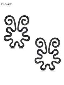 CIZME 2pcs/Set Fake Nipple Rings,Stainless Steel Nipple Rings,Fake Nipple Piercings Faux Nipple Rings For Women Faux Piercing Jewelry - Multicolor-2 - View 18