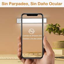 SEASKY Luz Led Sensor de Movimiento de 6000K con 74 Luz LED, Sin Parpadear, Protección Ojos,3 Color, 3M Inducción y Brillo Ajustable, Luces para Debajo Closet, Lampara Pared Led Recargable Barra - Plata - Ver 4