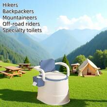 [RVTENRIO]Portable Travel Toilet Chair For Adults - Odor-Proof, Easy-To-Clean Sanitary Camping Toilet With Handrails, Backrest, Lid, And Toilet Stand - Ideal For Tents, RVs, Sea Fishing, Outdoor Adventures, And Hiking - 彩色 - 查看 3