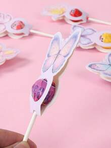 24 pièces Cartes de support de décoration de sucette style papillon rose violet, Papier de sucette, Étiquettes de cadeaux de fête d'anniversaire ou baby shower thème papillon, Sacs d'emballage de sucette cadeau de remerciement, Étiquettes de bonbons, Fournitures de décoration de fête d'anniversaire thème papillon, Faveurs de fête d'anniversaire joyeux, Cadeaux d'anniversaire thème papillon, Fournitures de fête thème papillon